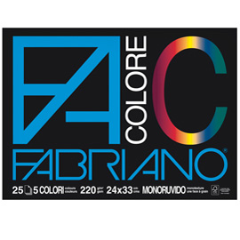 BLOCCO FACOLORE (24X33CM) 25FG 220GR 5 COLORI FABRIANO