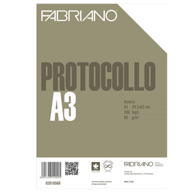 Protocollo bianco 200fg 60gr f.to A3 chiuso (21x29,7cm) Fabriano