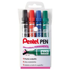 ASTUCCIO MARCATORE PENTEL PEN N60 4 COLORI P.SCALPELLO