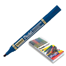 ASTUCCIO 4 MARCATORE PERMANENTE N860 PUNTA SCALPELLO AMIKO PENTEL