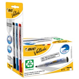 PROMO BOX 12pz NERO Whiteboard VELLEDA® 1701 Recycled BIC®+3 ink pocket (N/B/R)