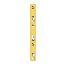 Segnale autoadesivo per pavimenti 100x10cm con fondo giallo e frecce