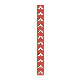 Segnale autoadesivo per pavimenti 100x10cm con fondo rosso e frecce