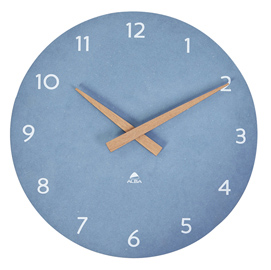 Orologio da parete Ø30cm blu chiaro/legno HorMilena Alba
