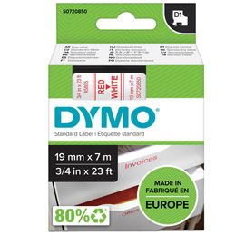 NASTRO DYMO TIPO D1 (19MMX7MT) ROSSO/BIANCO 458050