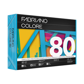 CARTA COPY TINTA A4 80GR 500FG COL.FORTI AZZURRO