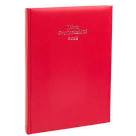 Libro prenotazioni ristorante 2024 dim.21x30cm cop. similpelle imbottita rosso