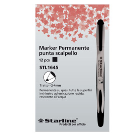 Marcatore permanente punta scalpello 2-4mm nero Starline