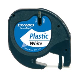 NASTRO IN PLASTICA DYMO LETRATAG 12MMX4M BIANCO 912010