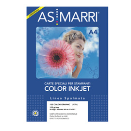 CARTA INKJET A4 125GR 50FG COLOR GRAPHIC EFFETTO PHOTO 8096 AS MARRI