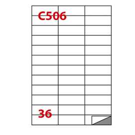 Etichetta adesiva C/506 bianca 100fg A4 70x24,75mm (36et/fg) Markin