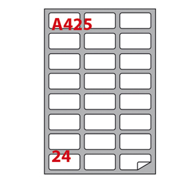 Etichetta adesiva A/425 bianca 100fg A4 64x34mm (24eti/fg) Markin