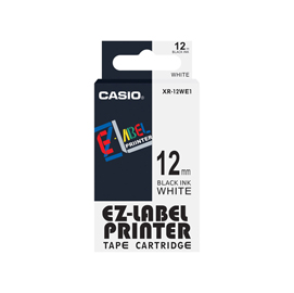 NASTRO CASIO 12MM X 8MT NERO SU BIANCO