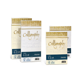 25 buste CALLIGRAPHY LINO 120gr 110x220mm avorio FAVINI