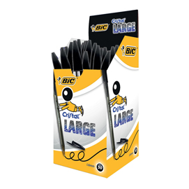 Scatola 50 penna sfera CRISTAL® large 1,6mm nero BIC®