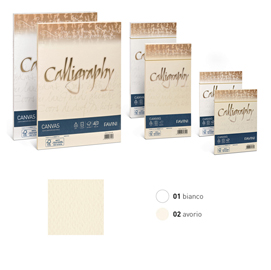 Carta CALLIGRAPHY CANVAS 100gr A4 50fg bianco 01 FAVINI