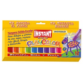 TEMPERA SOLIDA PLAYCOLOR 12 COLORI in STICK da 10GR