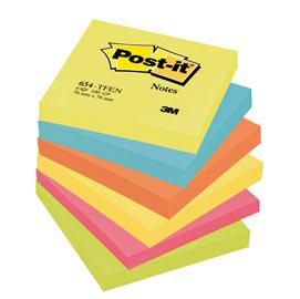 BLOCCO 100foglietti Post-it® 76x76mm 654-TFEN ENERGY 72GR ASSORTITO