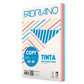 CARTA COPY TINTA MULTICOLOR A4 80gr 250fg mix 5 colori tenui FABRIANO