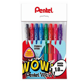 Astuccio 8 colori penna sfera a scatto Feel It Wow BX440 1.0mm PENTEL