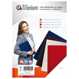 100 COPERTINE A4 CARTONCINO GOFFRATO 250g BIANCO TiTanium