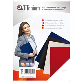 100 COPERTINE A4 CARTONCINO GOFFRATO 250g ROSSO TiTanium