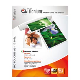 100 POUCHES 75x105mm 125my JUMBO CARD TiTanium