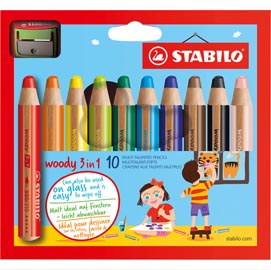 Astuccio 10 pastelli STABILO WOODY 3in1 + TEMPERINO