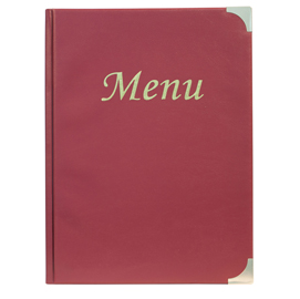 PORTA MENU' A4-31,5x24cm BORDEAUX in PVC BASIC con 4+2 BUSTE FISSE