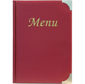 PORTA MENU' A5-23,7x17cm BORDEAUX in PVC BASIC con 4+2 BUSTE FISSE