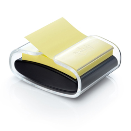 DISPENSER PRO nero +1 Post-it® Super Sticky Z-Notes Giallo Canary™ 76x76mm