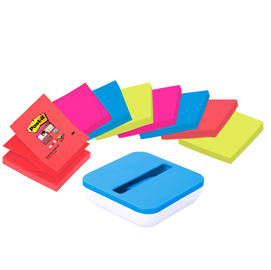 DISPENSER VAL +8 ricarche Post-it® Super Sticky Z-Notes colori ass. 76x76mm