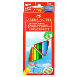 ASTUCCIO 12 PASTELLI COLORATI TRIANGOLARI ECO FABER CASTELL