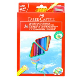 ASTUCCIO 36 PASTELLI COLORATI TRIANGOLARI ECO FABER CASTELL