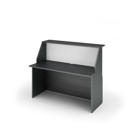 MODULO RECEPTION SOPRALZO+DESKTOP 140x76x117cm NERO VEN. /BIANCO - PRESTIGE