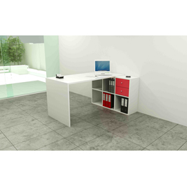 Postazione Home-Office 6 caselle L140 x P104 x H72,4cm Bianco