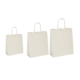 25 SHOPPERS CARTA BIOKRAFT 26X11X34,5CM TWISTED SABBIA