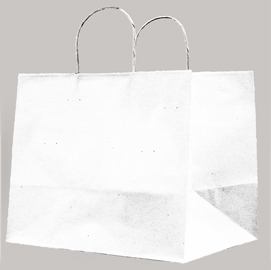 25 SHOPPERS CARTA KRAFT 32X20X33CM TWISTED LARGE BIANCO