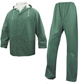 COMPLETO IMPERMEABILE EN304 Tg. M verde (giacca+pantalone)