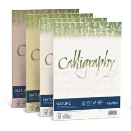 Carta Calligraphy Nature CRUSH A4 50fg 120gr oliva FAVINI