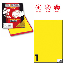 Etichetta adesiva C/503 giallo fluo 100fg A4 210x297mm (1et/fg) Markin