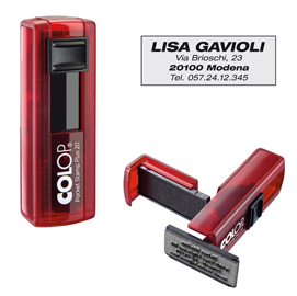 Timbro Pocket Stamp Plus 20 14x38mm 4righe autoinchiostrante rosso COLOP