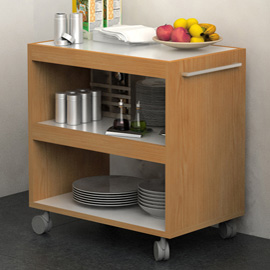 Carrello su ruote 70x43,8xH73cm Bicolore - Angolo Ristoro