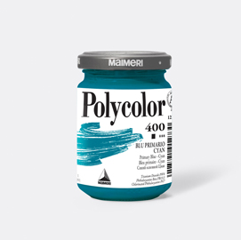 Colore vinilico Polycolor vasetto 140 ml blu primario Cyan Maimeri