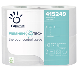 Pacco 4RT Carta igienica 2 veli 33,3mt 300 strappi Freshen Tech Papernet