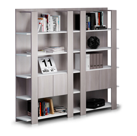 Libreria alta a 5 ripiani 100X38,6cm H198cm BIANCO/FRASS.TOSCANO - Concept