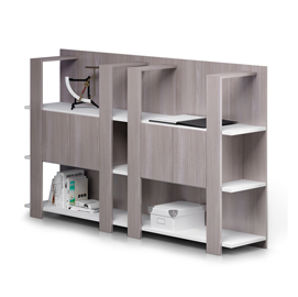 Libreria bassa a 3 ripiani 100X38,6cm H124cm BIANCO/FRASS.TOSCANO - Concept