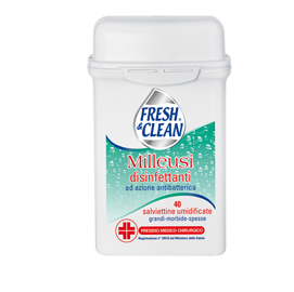 Barattolo da 40 Salviette disinfettanti milleusi con antibatterico FreshClean