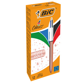 Scatola 12 penna sfera a scatto 4 Colori Rose Gold 1.0mm BIC®