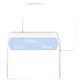 500 buste SILVER MATIC FSC® gommata bianca s/finestra 120x180mm 70gr Pigna